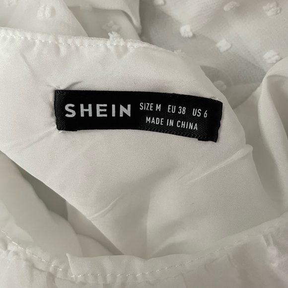 “Swiss Dot Lettuce Trim Crop Milkmaid Blouse” - Picture 2 of 6